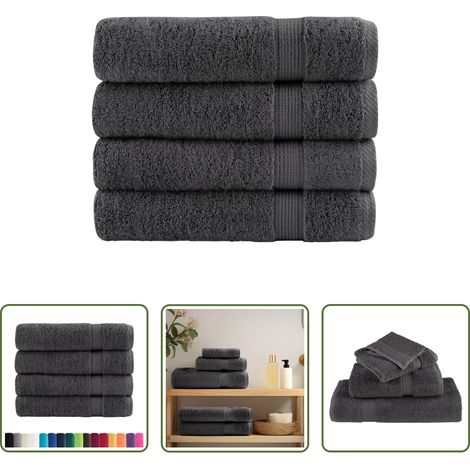 Baumwolle - Premium Handtücher SOLUND 4 Stk. Anthrazit 50x100 cm 600 g/m² (1/5)