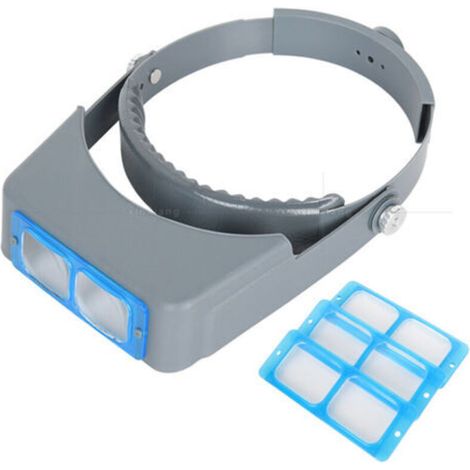 Headband Magnifier, Professional Jewelry Loupe with Double Lens, Optical Glass Binocular Magnifier with Lens Magnification - 1.5X 2X 2.5X 3.5X for Repair, Crafts (1/5)