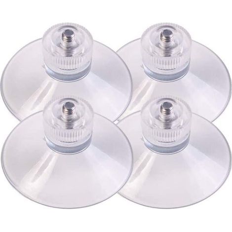 Ventouse Filetée Ø 30 mm - Filetage M4 × 10 mm - Pour Fixation Murale Sur Surface Lisse - 4 Pièces - Transparent (1/5)