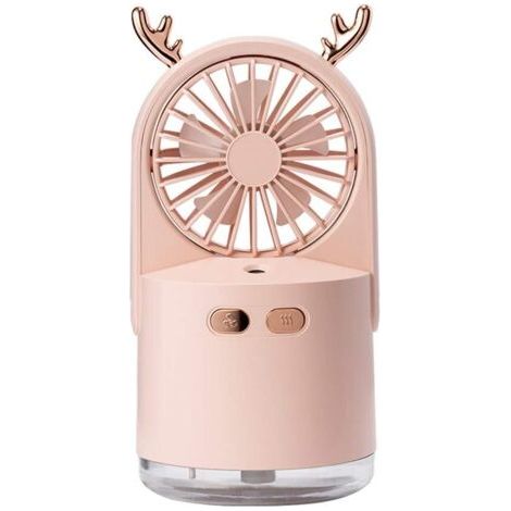 Pair Ventilateur rechargeable USB de refroidissement de bureau portable (rose) (1/5)
