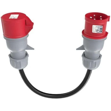 Connecteur d'extension de chargeur Isabel Ev, adaptateur CEE, prise 400V, 5 broches, rouge, CEE 32A, mâle vers 16A femelle, modèles X, S, Y (1/5)