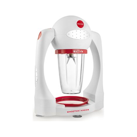 MACOM Just Kitchen 852 Smoothie Maker Frullatore, Colore Bianco/Rosso Automatico con 72.000 rotazioni al Minuto, 300 W, 0.5 Litri, Plastica (1/5)