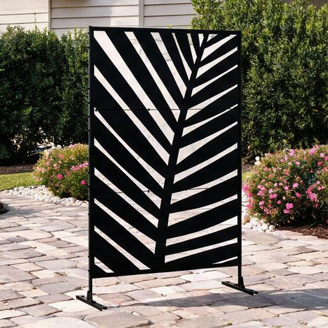 Clôture de jardin schwarz en stahl 122 x 45 x 198 cm (1/5)