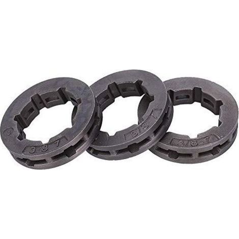 3 Pièces Pignon de Tronçonneuse 3/8 Pouces 7Dents Compatible 030 031 032 038 041 044 046 064066 MS361 MS362 MS440 (1/4)