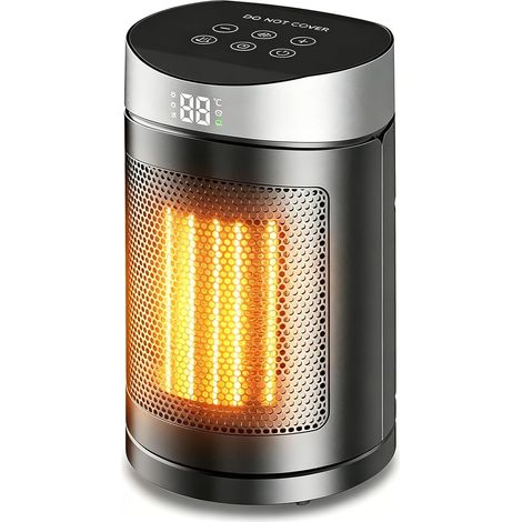 Zusatzheizung, tragbare elektrische Heizung mit 1500 W Leistung, geeignet für den Innenbereich, 90°-Oszillation, 12-Stunden-Timer, 3 Modi, sicher und leise, geeignet für Schlafzimmer. (1/5)