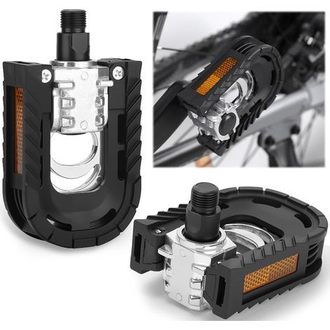 Pédales de vélo pliantes, 9/16 pouce, en aluminium, antidérapantes, étanches, avec réflecteurs, large plateforme pour VTT, vélos de ville et vélos pliants (1/5)