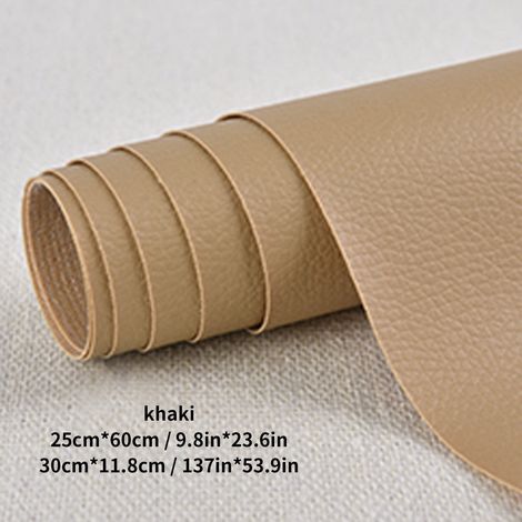 Lederflicken, 1 Rolle selbstklebende PU-Lederflicken, Erste-Hilfe-Set für Autositze, Sofas, Möbel, Jacken, Handtaschen, 50 x 137 cm, Khaki