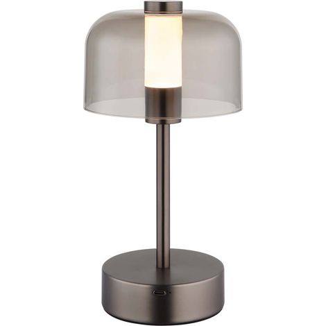 Tischleuchte Lampe Beistelllampe Metall schwarz matt LED Touchdimmer H 25 cm