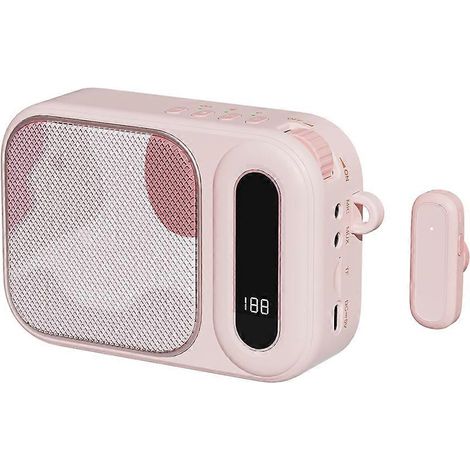 Tragbarer drahtloser Lavalier-Verstärker, wiederaufladbares Mikrofon mit hoher Klangqualität, Führungsmikrofon, spezielles Audio-Lehrer-Mikrofon (Pink) (1/5)