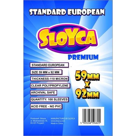 Bustine protettive standard europee di alta qualità 59x92 mm, 100 pezzi