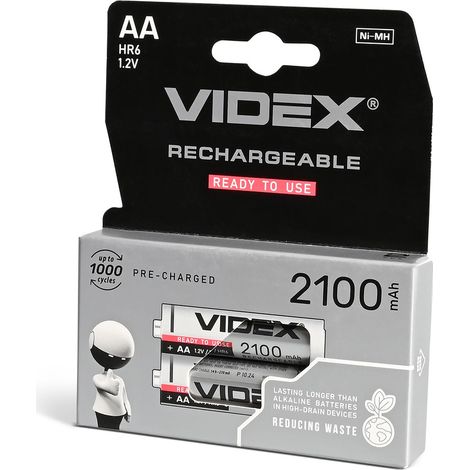 Batteria Ni-MH Videx HR6 da 2100 mAh, 2 pezzi in blister