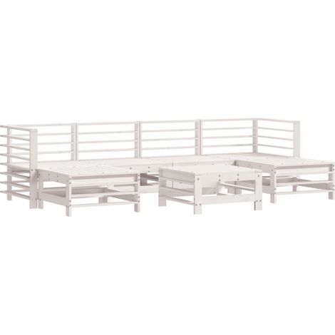 Maison Exclusive - Set Salotto da Giardino 7 pz Bianco in Legno Massello di Pino