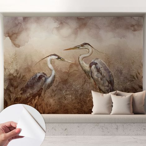 Fotomurale adesivo - Carta da parati adesiva - per la cucina camera da letto per la soggiorno - Uccelli eleganti 208x146 cm (1/5)