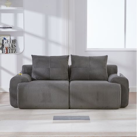 Cordsofa mit Cupholder und Seitentasche 200x99x80 cm OKMYHOME (1/5)