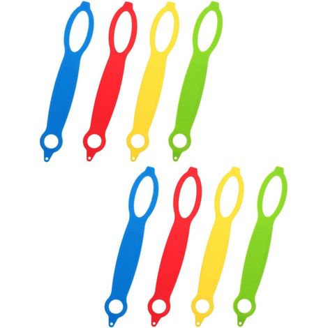 8 Pièces Sangles de Transport en Silicone pour Bouteilles d'eau, Poignées Élastiques Sécurisées pour Escalade en Plein Air et Voyage (1/5)