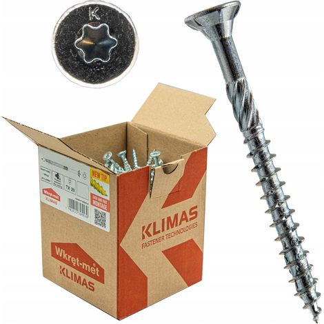 500 St. KLIMAS Spanplattenschraube Größe 3,0 x 40 mm mit ETA Zulassung 18/0817, hell verzinkt (1/2)