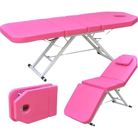 Table de massage, design pliable, facile à nettoyer, Rose (1/2)