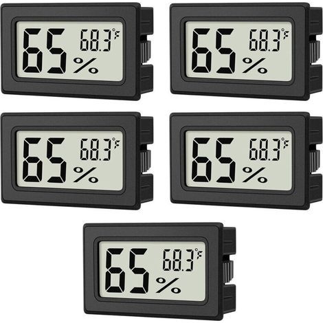 Thermo-hygromètre intérieur, 5 x mini hygromètre intérieur, pour serre, boîte reptile, voiture, maison, bureau. Pratique et polyvalent.