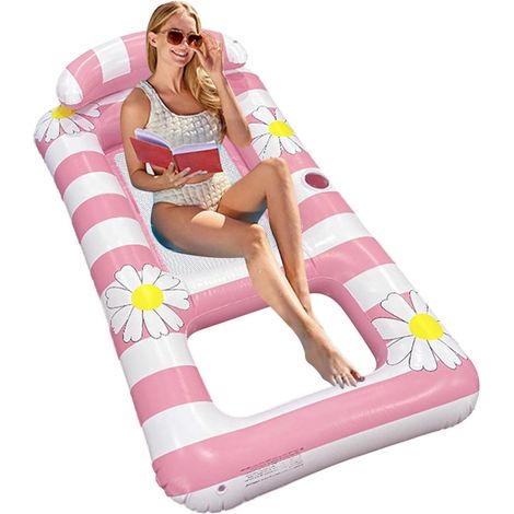 Matelas Gonflables De Piscine pour Adultes Matelas Gonflable avec Lounge de piscine épaissi Pour Lac Rivière Arrière-Cour Plage Jardin Camping Vacances Fête Rassemblement (1/5)