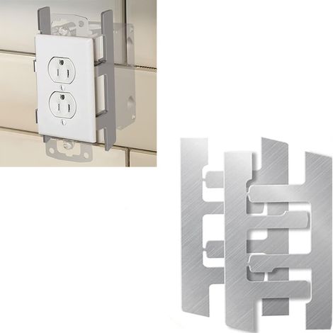 Confezione da 10 staffe per scatole di interruttori, clip elettriche a F, cinghie di fissaggio, cinghie di fissaggio Grip-Lock per vecchi lavori e staffe per scatole con orecchie in cartongesso