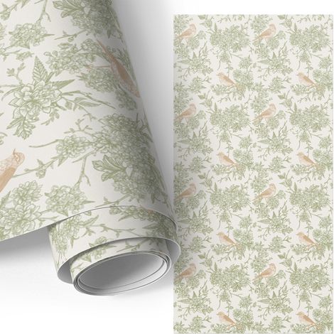 Klebefolie für Möbel - Möbelfolie - Selbstklebende - für Küche - Küchenfronten - Küchenschränke - Botanisches Muster 65x130 cm