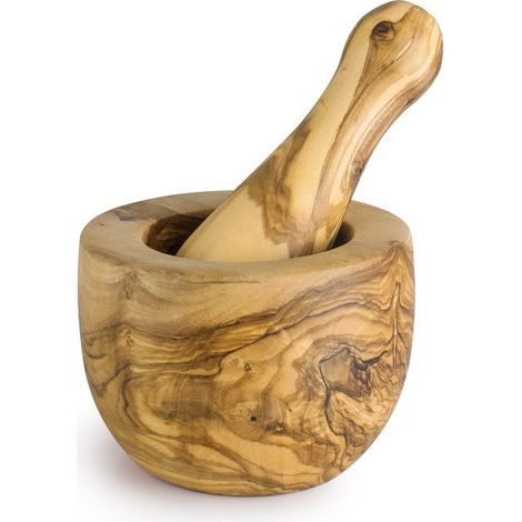 Ibili - Mortier droit en bois d'olivier 10 cm