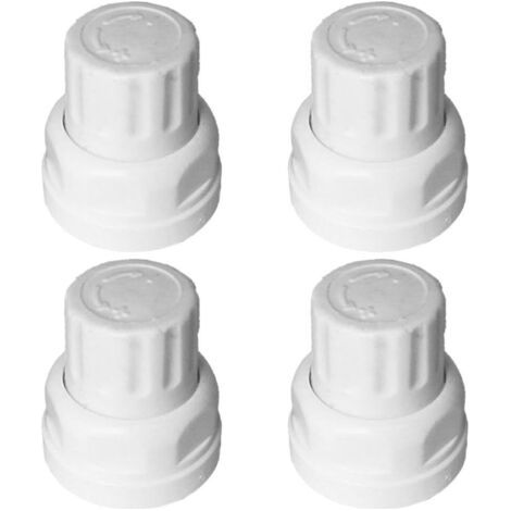 Lot de 4 Volant de robinet manuel, bouchons de valve de radiateur en plastique blanc à emboîter pour interrupteur au volant de collecteur de chauffage au sol (court) (1/5)