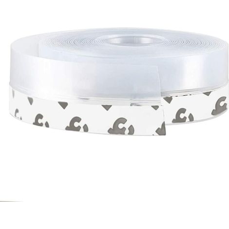 Bas de Porte Adhésif, 5M x 2,5CM Bande d'étanchéité Auto-adhésive de Silicone pour Porte et Fenetre. Protection contre l 'eau, Protection contre les Insectes, Réduction du Bruit(Transparent) (1/5)