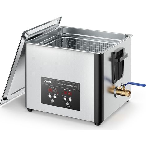 Nettoyeur à Ultrasons 15 L, Appareil de Nettoyage par Ultrasons 240 W 40 kHz, avec Panier de Nettoyage et Affichage Numérique, en Acier Inoxydable, pour Bijoux Lunettes Montres Labo Clinique (1/5)