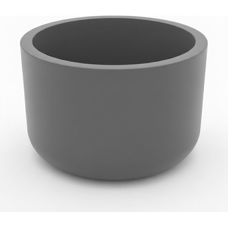 Runder grauer Blumentopf im minimalistischen Stil (1/3)