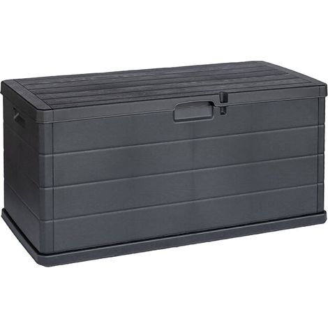 Creola Truhe, 340 l Fassungsvermögen, Klappverschluss Made in Italy, Traglast, 118x59x57h cm Anthrazit Schwarz