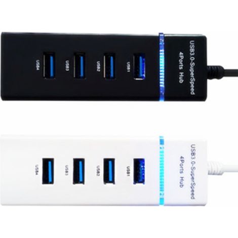 Hub USB 3.0 - 4 Ports - Compatible USB Type-C - Pour Ordinateur Portable Windows Mac Linux - Débit Jusqu'à 5 Gbit/s - 1 Pièce (1/5)