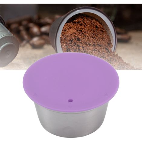 Tasse à filtre rechargeable en acier inoxydable compatible avec les capsules de café Nestlé Dolce Gusto (violette) (1/5)