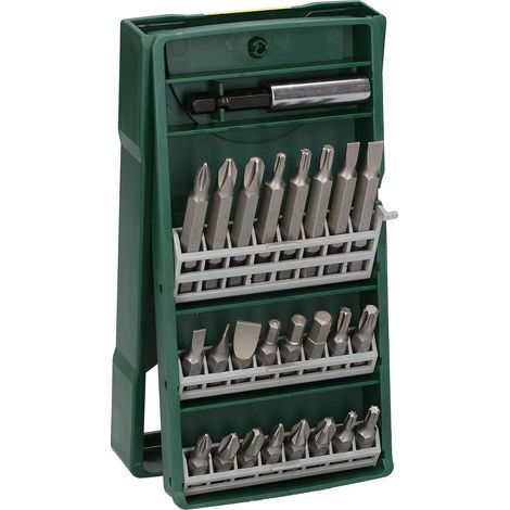 Accessoires pour tournevis, coffret de 25 embouts de tournevis (plat, Phillips, Torx, hexagonaux). (1/5)