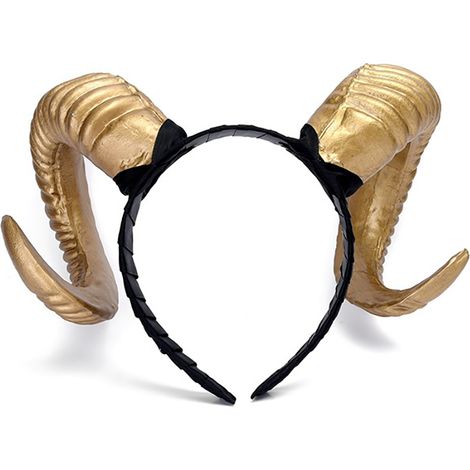 Serre-tête cornes de bélier pour Halloween, accessoire de cosplay, de festival, de Noël et de bal masqué. (1/5)