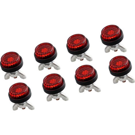 Boulons réfléchissants anticorrosion pour fixation de plaque d'immatriculation moto (4/8 pièces), réflecteur rouge, construction plastique et métal, multicolore (1/4)