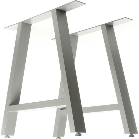 Wiltec Tischbeine 2er Set aus Stahl 70x72cm Grau in A-Form Industrial Vierkantrohr Tischkufen Tischgestell Tischuntergestell Möbelkufen