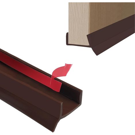 Joint de plinthe de cuisine, profilé de plinthe, profilé autocollant pour épaisseur de bois de 15/16/17/18 mm, 3 m, en caoutchouc de silicone avec lèvre d'étanchéité (marron) (1/5)