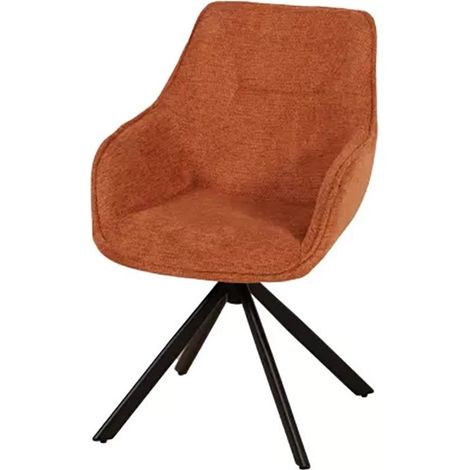 Chaise pivotante 360 terracotta pieds métal