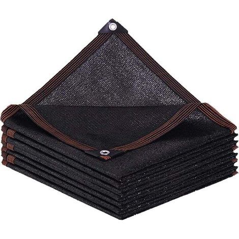 Telo ombreggiante - Telo ombreggiante con occhielli - 70% di tasso di ombreggiamento - Resistente ai raggi UV - Per protezione di piante, serre, ripari o canili - 4 x 6 m - Nero (1/4)