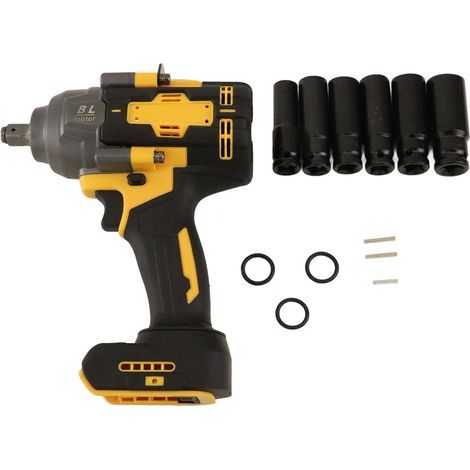 1000 N high-torque brushless impact wrench, 4 speeds, LED light, electric for vehicle maintenance (1/2)