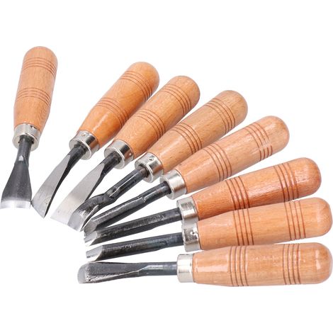 Lot de 8 outils de gravure manuelle, couteaux à découper et tampons en caoutchouc DIY pour gomme à graver. (1/5)