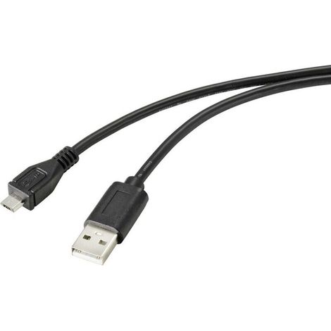 Trywise Câble USB USB 2.0 USB-A mâle, USB-Micro-B mâle 2.00 m noir avec surface antimicrobienne RF-4716836 Y361962