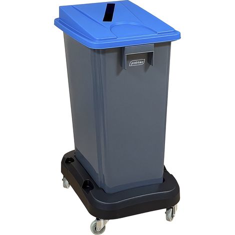 Probbax, Collecteur de tri avec châssis roulant, couvercle bleu (1/4)