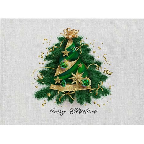 Placemat - Christmas Snowflake Design - 32 x 21 cm - Multicolor - For Dining Table Decoration - 1 Piece (1/5)