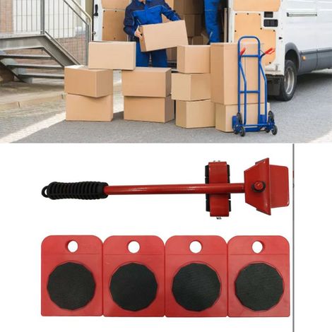 Lot de 5 chariots de levage et de déplacement pour meubles, rotation à 360°, roulements de qualité pour canapé, table et armoire. (1/5)