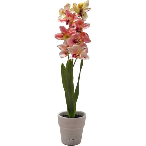Grande orchidée artificielle en pot H 68 cm Rose-crème - couleur: Rose-crème
