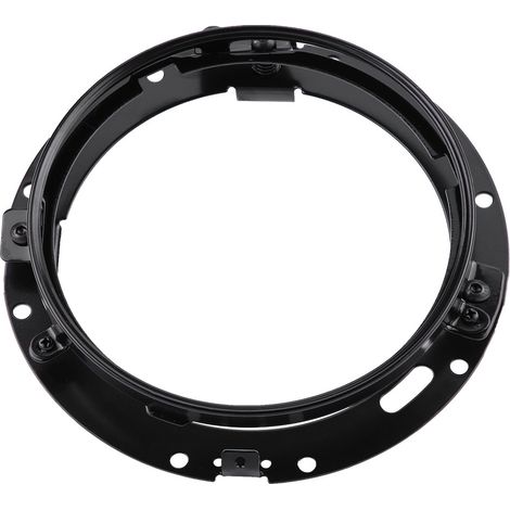 Support de phare de moto noir électroplaqué de 7 pouces avec anneau décoratif (1/5)