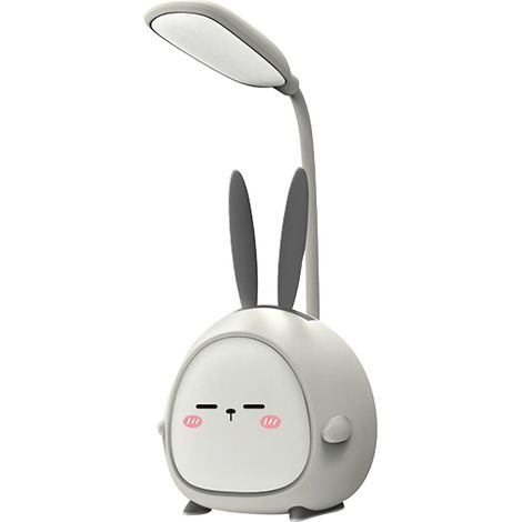 Lampe De Bureau En Forme De Lapin - Lampe Led Rechargeable Par USB - 3 Niveaux De Luminosité - Pour Bureau À Domicile Et Chambre D'Enfant - 1 Pièce (1/5)