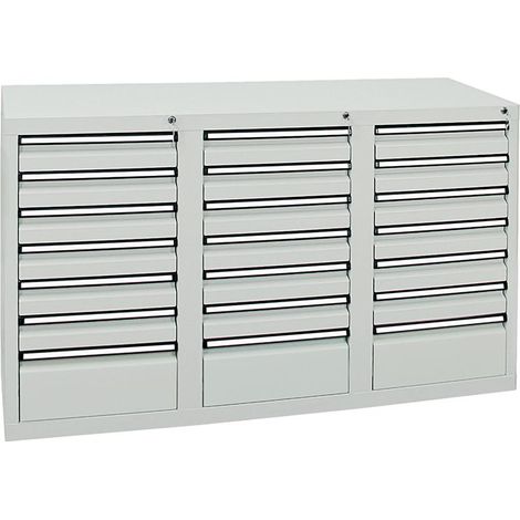 Stumpf Schubladenschrank Serie STS 410, 21 Schubladen lichtgrau (18x100, 3x200mm) (1/5)